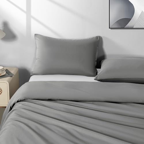 NookZuzu King Size Zipper Pillow Cases - Dark Gray, 20x36 Inch Set of 2