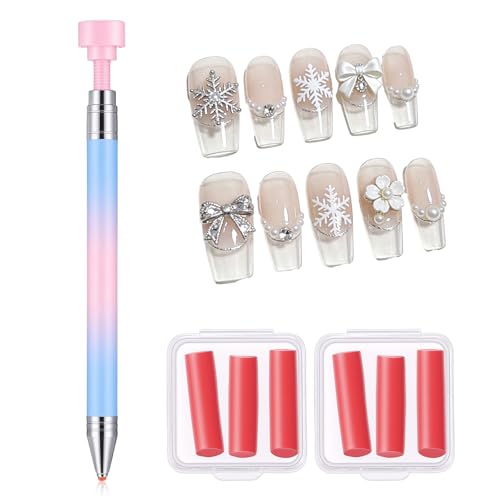 DOPENSPI Refillable Rhinestone Picker Tool with 6 Wax Refills for Nail Art and Diamond Painting