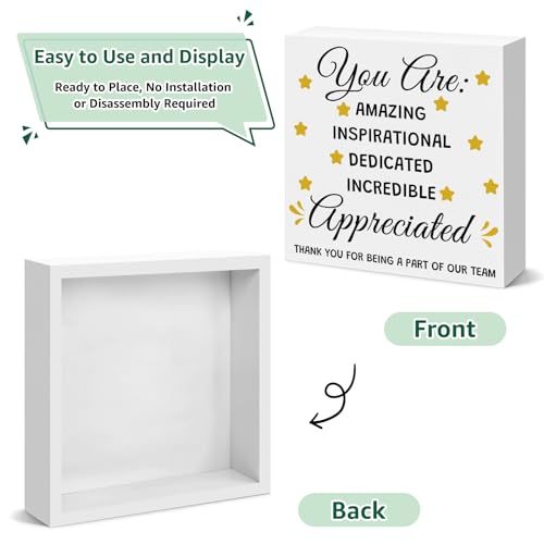 Wooden Box Sign - Inspirational Thank You Gift for Coworkers