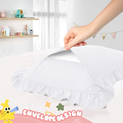 Toddler Pillowcases Set of 2 | 13x18 Ruffled Microfiber Covers