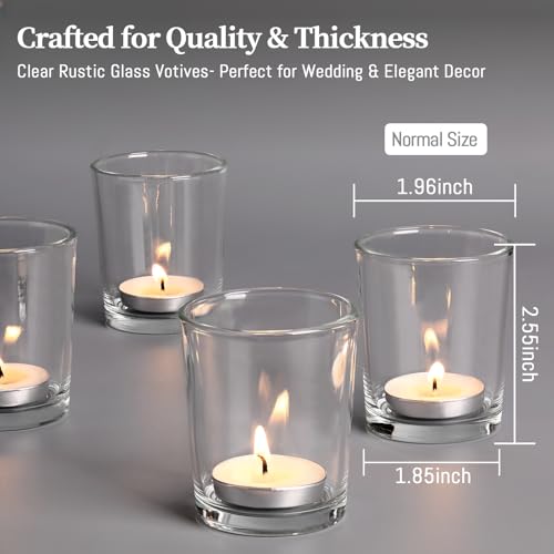 LETINE Clear Glass Tea Light Holders Set of 6 - Votive Candle Holders for Events & Home Decor