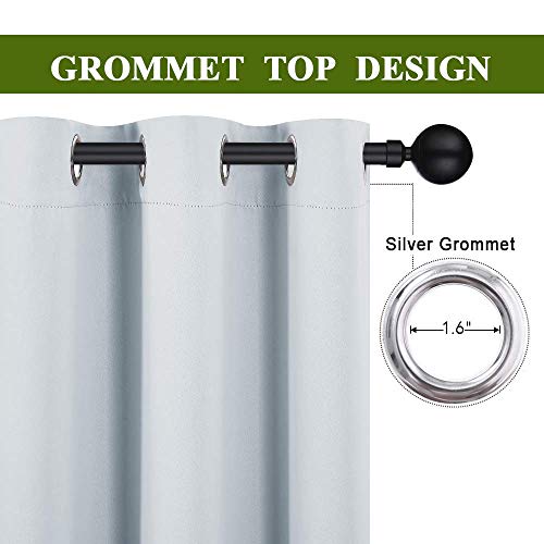 NICETOWN Blackout Patio Door Curtain - 70"W x 84"L, Cloud Grey