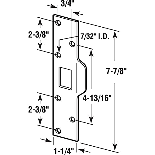 Prime-Line U9476 Security Latch Strike, 1-1/4 x 7-7/8 in., Chrome Plated, Pack of 2