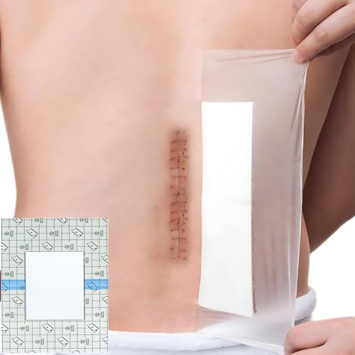 7 Pcs Waterproof Shower Cover 10"x12" with Non-Stick Center Pad for Large Port Surgery Incisions Protector Patch Transparent Film Clear Adhesive Wounds Dressing Bandage Shields