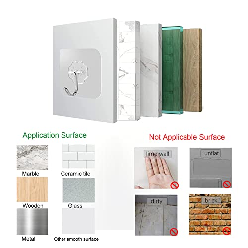 20 Heavy Duty Adhesive Hooks for Hanging - Strong Wall & Ceiling Hooks