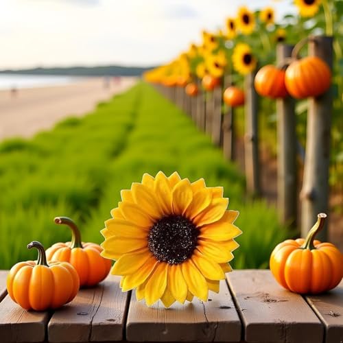 ZLmoue Yellow Sunflower Hair Clips 2-Pack Flower Barrettes