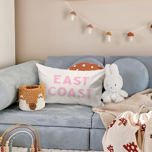 Pink East Coast Throw Pillow Cover 12x20 - Coastal Decor