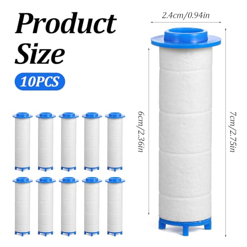 10PCS Universal Shower Head Filter Replacement Cartridges, PP Cotton