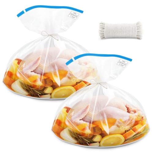 Large Turkey Brine Bags - 2 Pack, 26" x 22", Double Sealing