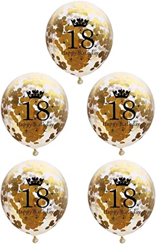 Gold 18 Number Balloons - 12 Inch 18th Birthday Decorations