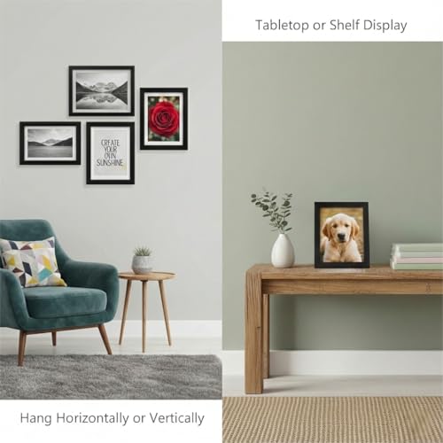 LunaFryndge 4x6 Picture Frame - Black Plastic, Wall & Tabletop Display