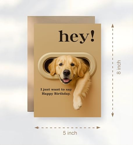 Funny Golden Retriever Birthday Card - Humorous Dog Greeting Card