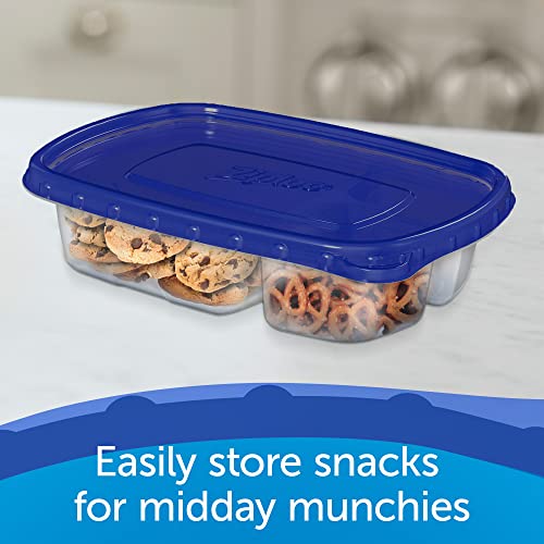 Ziploc Divided Rectangle Food Storage Containers, 8 Count, Leak-Proof