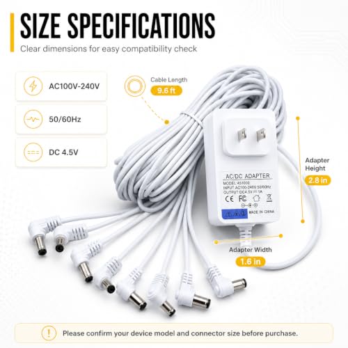 8-Outlets 4.5V AC/DC Power Adapter for Lemax Lighted Village Accessories
