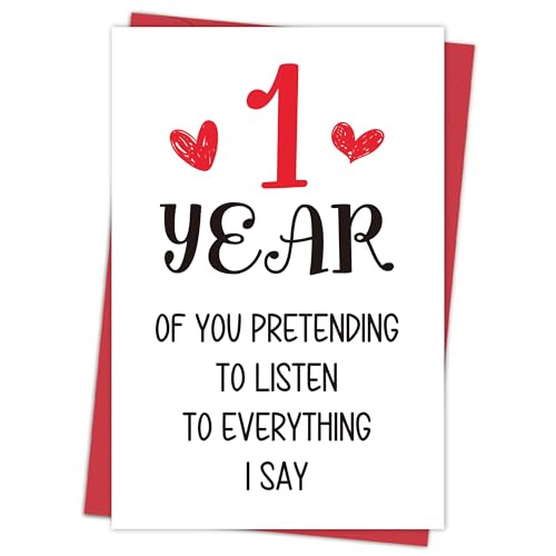 Funny 1st Anniversary Card - Hilarious Message for Couples