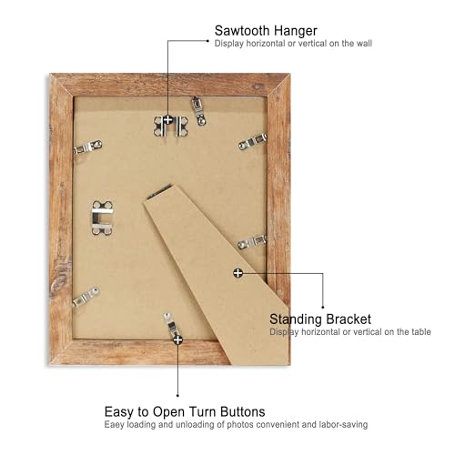 iRahmen Rustic Brown 8x10 Picture Frame with Tempered Glass