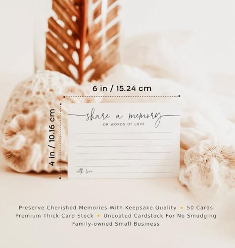 Share a Memory Cards - 50 Pack, 4x6 Minimalist Keepsake for Events