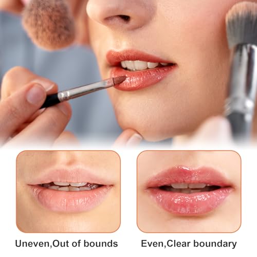 Professional Lip Brush 2-Pack with Cap - Portable Makeup Brushes