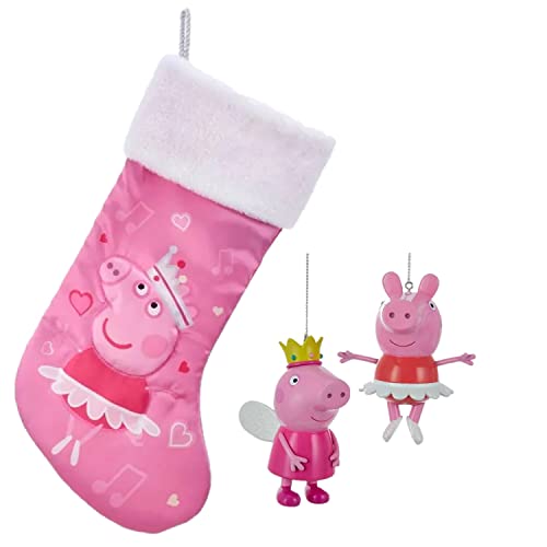 Peppa Pig Christmas Ornaments & Stocking Set - Holiday Kids Gift