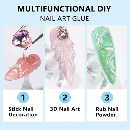MUSILAN Rhinestone Nail Glue Gel - Super Strong 3D Gem & Charm Adhesive