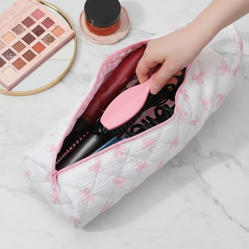 ElevateTech Heat-Resistant Hair Tools Travel Bag with Bow Pattern