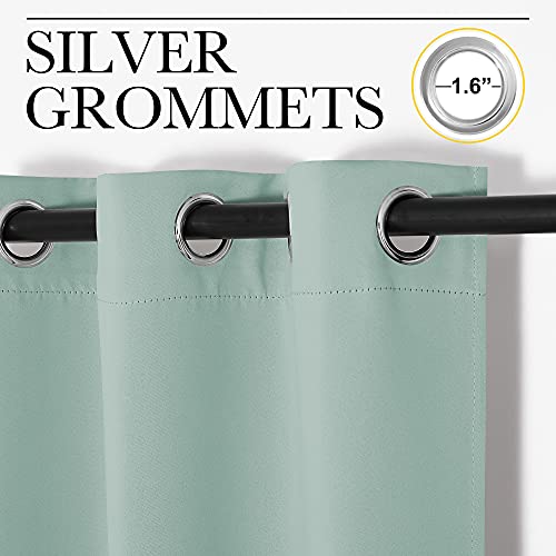 NICETOWN Blackout Curtains 2 Panels Seafoam 42x54 Inches Thermal Insulated Room Darkening Drapes