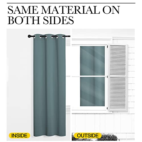 NICETOWN Greyish Blue Blackout Curtains, 2 Panels 55x120in