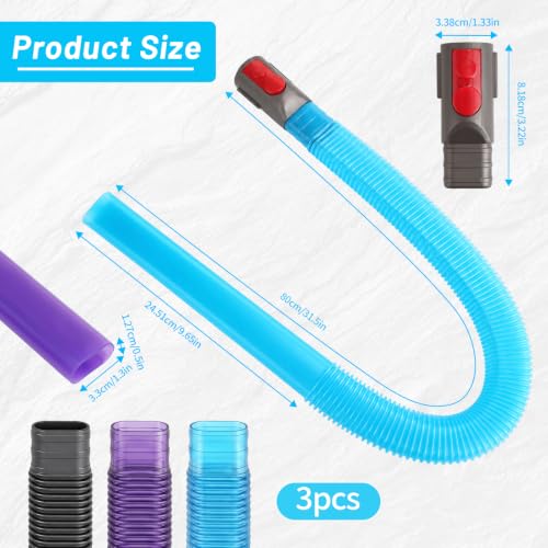 Dyson-Compatible Dryer Vent Cleaner Kit – 3 Pack Flexible Lint Vacuum Attachments