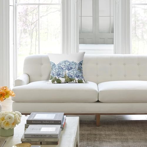 SiuSue 18x18 Hydrangea Pillow Covers - Summer Floral Outdoor Sofa & Porch Decor