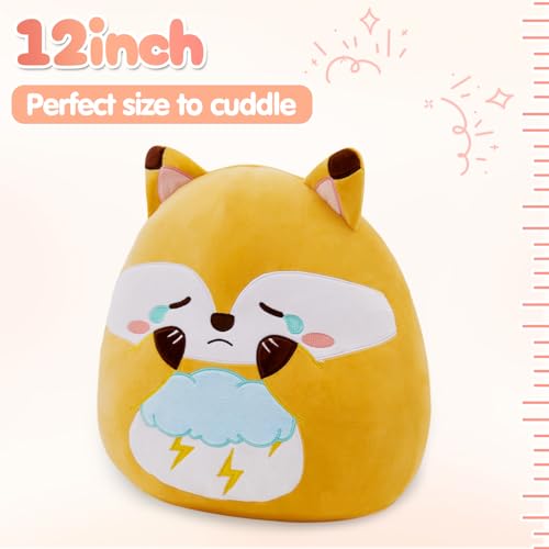 Red Fox Plush Pillow - 12" Cloud Rain Toy for Kids