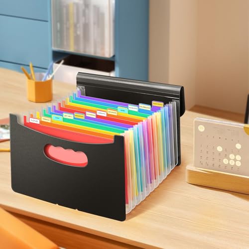 Vowcarol Greeting Card Organizer - Expandable Storage Box with 13 Pockets