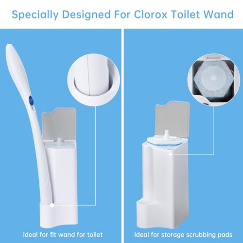 TEITEAI 2 Pack Clorox Toilet Wand Holder - White & Gray