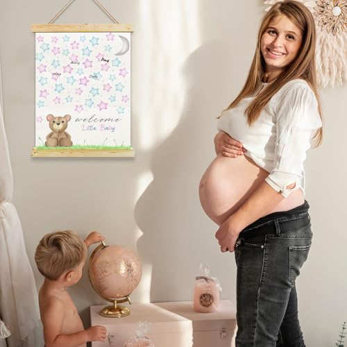 Bear Baby Shower Guest Book - Gender Reveal Canvas Decoration