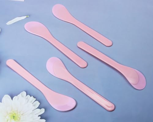 ONLYKXY 5-Pack 5-Inch Plastic Cosmetic Spatulas for Face Cream Mixing