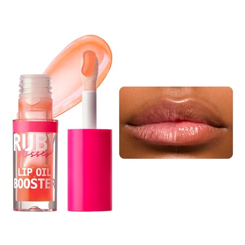 Ruby Kisses Hydrating Lip Oil Booster - Coral Gloss with Natural Oils