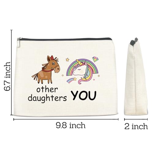 Funny Gifts for Daughter Makeup Bag Travel Toiletry Pouch