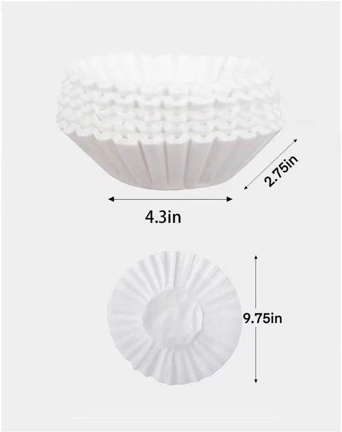 Commercial Coffee Filters - Extra Large 12 Cup Unbleached Filters (300ct) | 9.75" Diameter for Bunn Machines