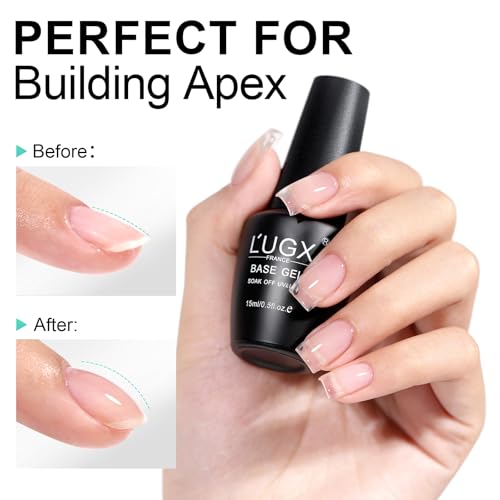 L'UGX 7-in-1 Clear Builder Gel for Nails 15ml - Hard Gel Strengthener