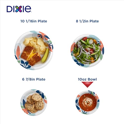 Dixie 10oz Disposable Paper Bowls - 35 Pack, Microwave Safe & Leak-Resistant