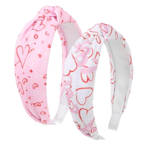 Esitrormi 2-Pack Knotted Headbands for Women Cute Pink Hair Accessories