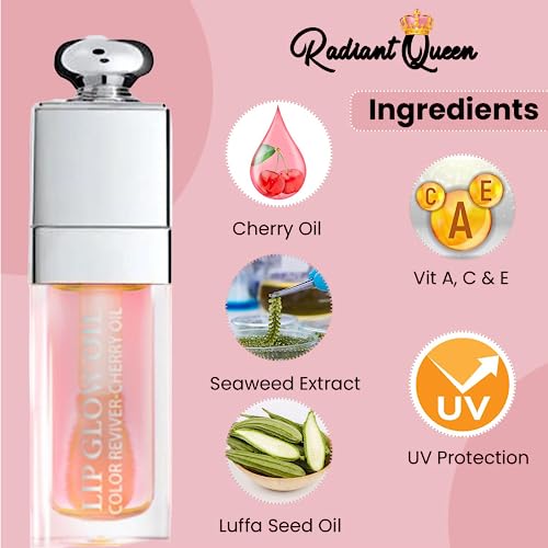 Radiant Queen Hydrating Lip Glow Oil - Watermelon Moisturizing Lip Plumper