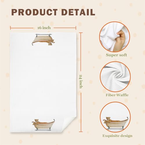 Cheetah Decorative Hand Towels - Elegant Safari Bathroom Accent, 16x24 Inch