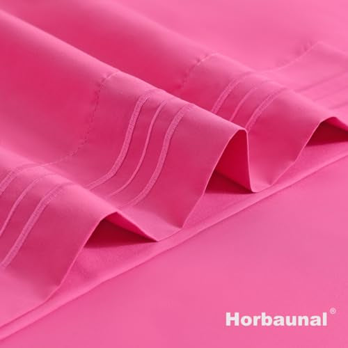 Horbaunal Microfiber Pillowcases, Standard Size (20"x26"), Hot Pink, 2 Pack