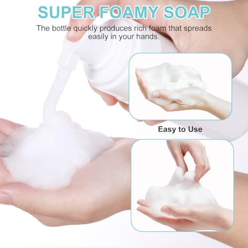 Erioctry 3-Pack 100ml Clear Plastic Foam Pump Bottles for Travel Soap