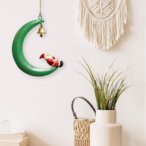 Santa Moon Shape Christmas Pendant Ornament - Festive Decor