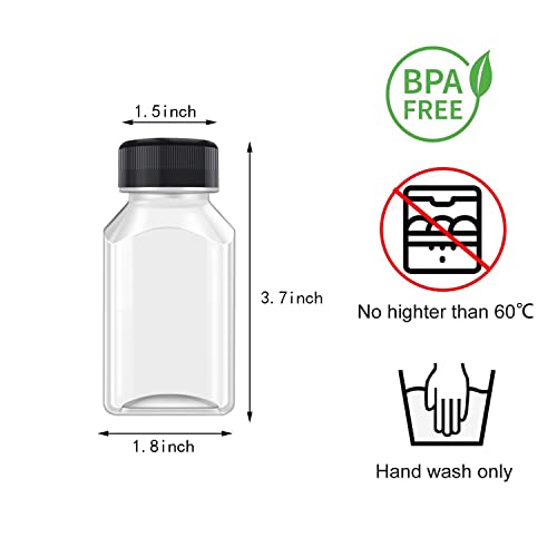 XYSMZM 8 Pack 4oz Plastic Juice Bottles with Black Tamper-Proof Caps
