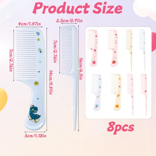 Jeffdad 8-Piece Baby Hair Comb and Brush Set for Toddlers and Kids