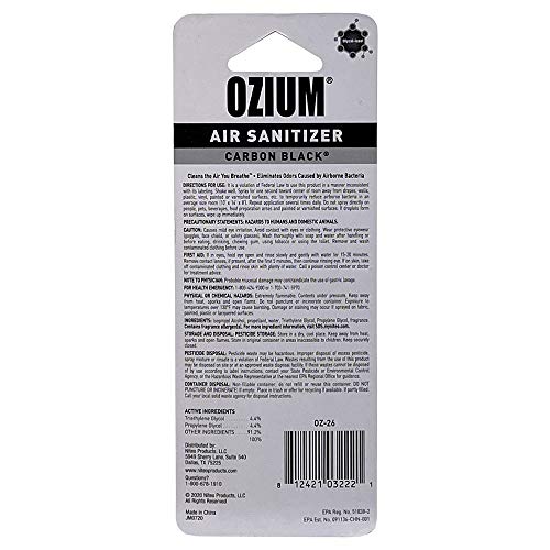 Ozium Air Sanitizer Spray - Odor Eliminator, 0.8 oz, Carbon Black