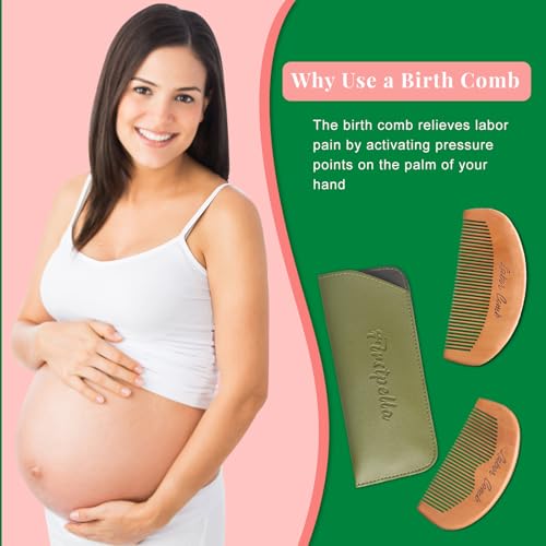 FIRSTPELLA 2Pcs Wooden Birthing Comb for Labor Pain Relief and Delivery Essentials