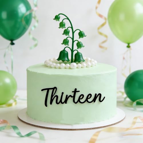 Elegant Black Acrylic Thirteen Cake Topper for 13th Birthday